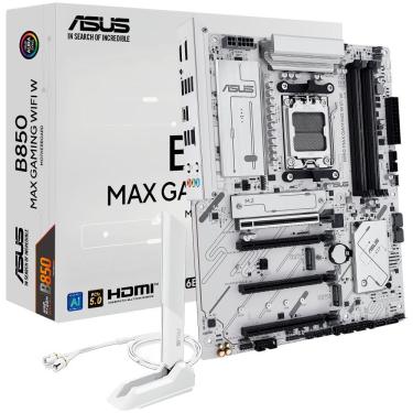 Imagem de Placa Mãe Asus B850 Max Gaming com Wi-Fi 6E e Bluetooth 5.2 Socket AM5 DDR5 Pcie 5.0 RGB M.2 4 Slots RAM