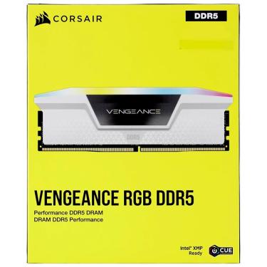 Imagem de Memória RAM Corsair Vengeance RGB DDR5 32GB (2x16GB) 6000MHz com Iluminação RGB Branco CMH32GX5M2E6000C36W