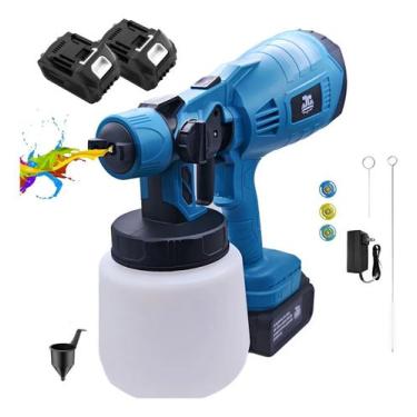 Imagem de Pistola Pintura Eletrica Ar Portatil 2bat 5000mah 200W Azul - GENERICA