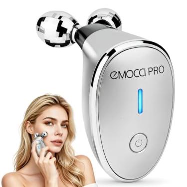 Imagem de EMOCCI PRO Massageador facial elétrico 5 em 1, massageador facial portátil vibratório de pescoço e rosto com rolos duplos, dispositivo de cuidados com a pele suave para mulheres e meninas uso diário