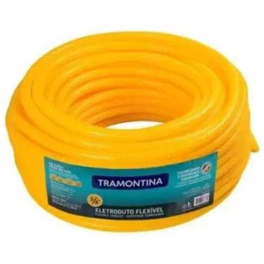 Imagem de Eletroduto Corrugado PVC 20mm x 50m Amarelo Tramontina
