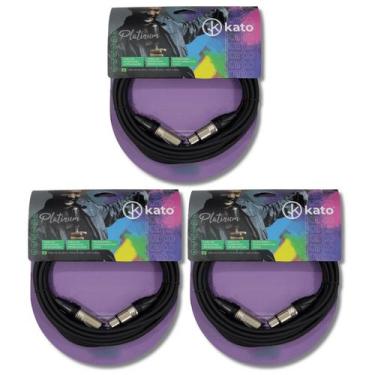 Imagem de Kit 3 Cabo XLR x XLR 5m Canon Microfone Platinum 30mm Kato