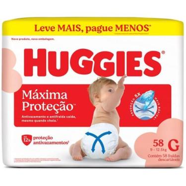 Imagem de Fralda Descartável Huggies Máxima Proteção G 58 Unidades