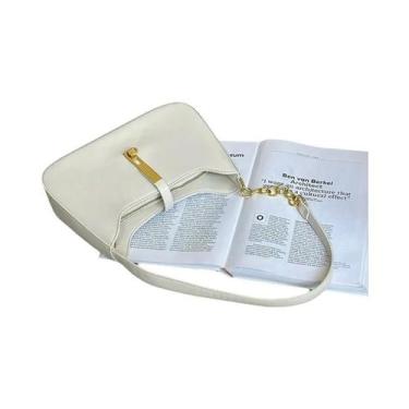 Imagem de Bolsa Crossbody Feminina de Couro PU - Alças de Alta Qualidade, Branco