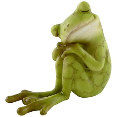Imagem de Top Collection Estátua miniatura de jardim de fadas e terrário, sapo descansando