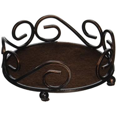 Imagem de Thirstystone Suporte para porta-copos de rolagem de ferro fundido de bronze comporta porta-copos redondos de 10 a 10 cm