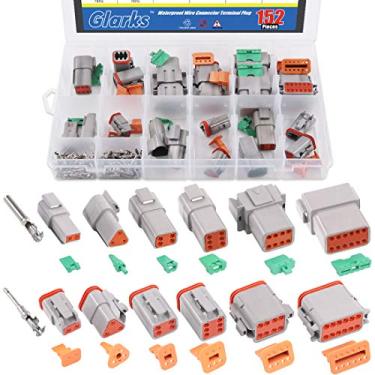 Imagem de Glarks 152 pçs 2 3 4 6 8 12 pinos vedação cinza macho e fêmea auto impermeável conector 22 – 16 AWG conector para motocicleta, scooter, carro, caminhão, barcos