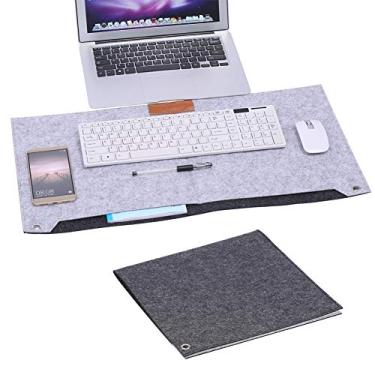 Imagem de Almofada para laptop, tapete de mesa com isolamento térmico de feltro para mesa de escritório tapete flexível para mesa de escritório mouse pad para casa para negócios(Cinza claro)