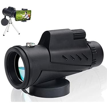 Imagem de Telescópio monocular 50x60 de alta ampliação, alta resolução, grande telescópio de bolso ocular, tripé de coldre de smartphone, adequado para observação de pássaros, concertos e caminhadas