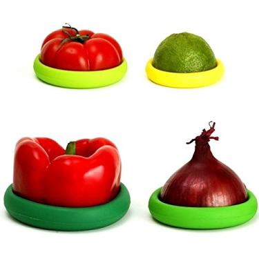 Imagem de Kit 4 Tampas Universais Silicone Para Potes E Alimentos Casa