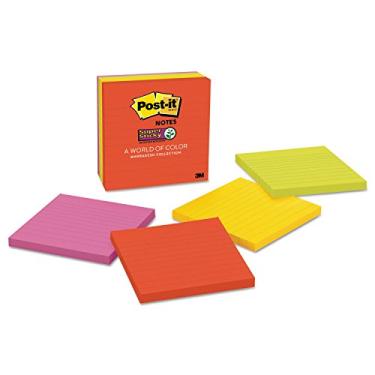 Imagem de 3M 6756SSAN notas adesivas Post-It forradas, 10 x 10, cores marrakesh, pacote com 6
