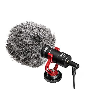 Imagem de Kaczmarek BY-MM1 Microfone em forma de espingarda de cardio compacto para gravação de vídeo MIC para câmera DSLR de smartphone para iPhone Andriod Phone