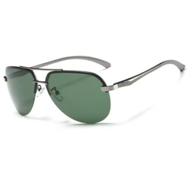 Imagem de Óculos de Sol Masculino Polarizado UV400 Lente Polarizada (Metal-Verde Profundo)