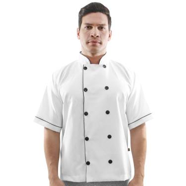 Imagem de Dolmã Chef Cozinha Masculino Manga Curta