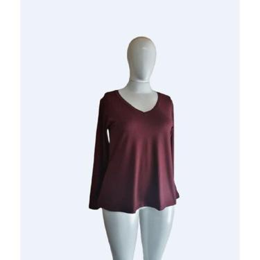 Imagem de Blusa Feminina Gola V Plus Size Manga Longa Mazal