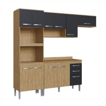 Imagem de Conjunto Cozinha Bélgica com Torre Quente e Aéreo Mel Grafite