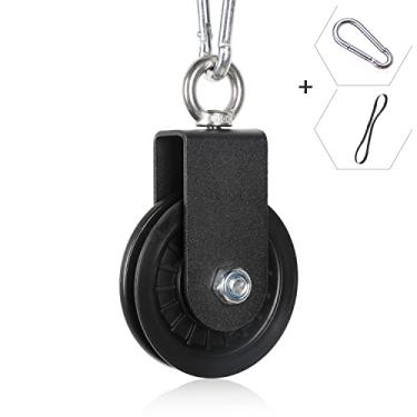 Imagem de SYL Fitness Polia de cabo, roda silenciosa de polia inoxidável de 90 mm para sistema de polia de academia, equipamentos de ginástica, projetos domésticos DIY, blocos de elevação