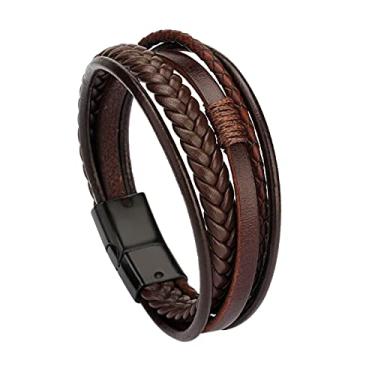 Imagem de Pulseira de corda de couro bonita e prática moda feita à mão pulseira masculina estilo étnico joias para mulheres homens presentes de amizade feitos à mão