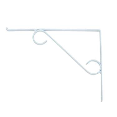 Imagem de Cantoneira Branca Suporte Mão Francesa Em S P/ Vidro 10X15Cm