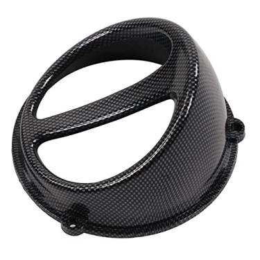 Imagem de Akozon Capa de colher de ar, capa de ventilador de resfriamento de motor de motocicleta estilo fibra de carbono para GY6 152QMI 157QMJ Scooter de motocicleta