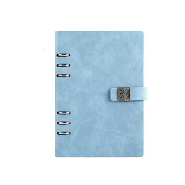 Imagem de Fivela Magnética Capa Dura A5 Caderno de Couro Bloco de Notas Pasta de Anel Planejador Agenda Livro de Notas de Negócios Papelaria, chk, céu azul, A5