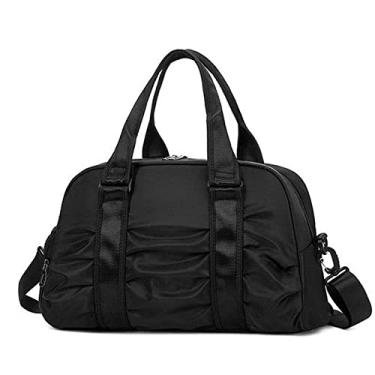 Imagem de FLANNE Bagagem De Viagem, Bolsa Esportiva Bolsa De Ginástica, Bolsa Feminina De Um Ombro Para A Noite De Fim De Semana, Bolsa Treino Cross Bag Mala Viagem (Preto)