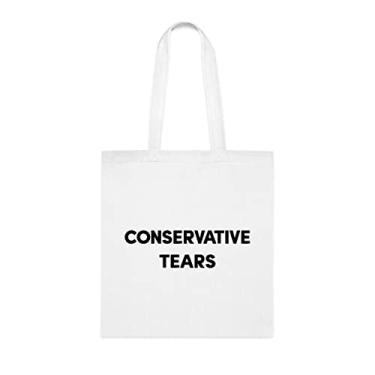 Imagem de Sacola conservadora de lágrimas, presente conservador de lágrimas, bolsa de ombro conservadora de lágrimas, bolsas reutilizáveis conservadoras de lágrimas, ideia de de Natal, Branco