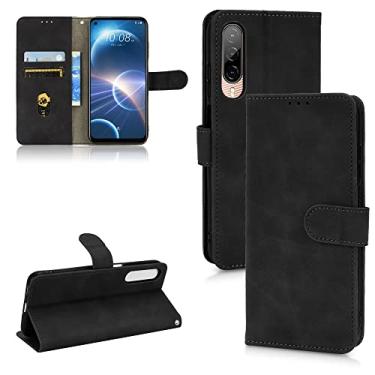Imagem de capa de proteção contra queda de celular Para HTC Desire 22 Pro Skin Feel Magnetic Flip Leather Phone Case