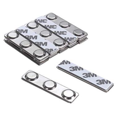 Imagem de HAZOULEN 12 conjuntos de ímãs de crachá, suportes magnéticos para etiqueta de nome com 3 ímãs de neodímio