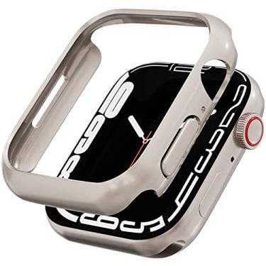 Imagem de Miimall Capa protetora completa compatível com Apple Watch Series 8/7 de 45 mm, leve, à prova de choque, rígida, com moldura protetora de policarbonato para Apple Watch 45 mm Series 8/7 (Starlight)