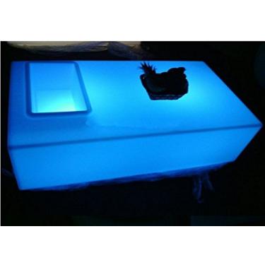 Imagem de GOWE Mesa de centro retangular com abertura quadrada mesa de luz led controle remoto móveis para sala de estar hotel de luxo mesas de bar KTV