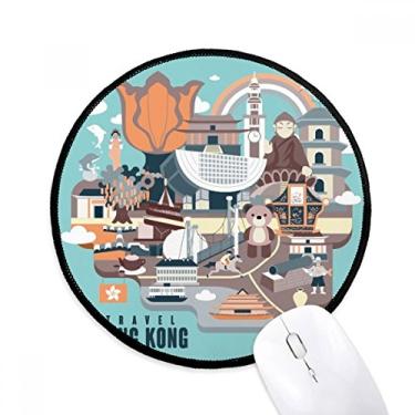 Imagem de DIYthinker Hong Kong Sightseeing Famous China Mouse Pad Desktop Office Tapete redondo para computador