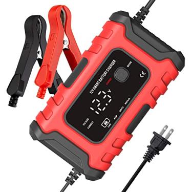 Imagem de Qudai Carregadores de bateria de motocicleta 12V6A totalmente automáticos inteligentes carregadores de bateria mantenedor Carregadores de gotejamento portáteis dessulfator de bateria