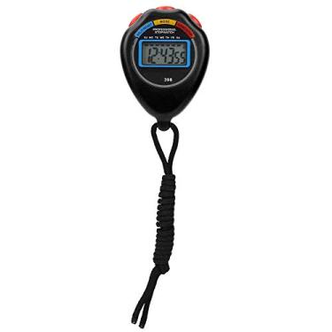Imagem de Cronômetro digital profissional, display grande com data e hora e função de alarme, cronômetro esportivo profissional portátil, adequado para fitness esportivo e árbitros(black)