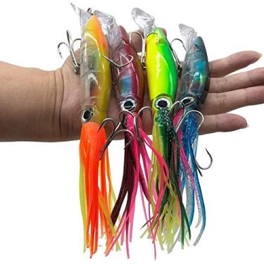 Imagem de Kit 4 Isca Artificial Lula Corrico Pescaria Embarcada Pesca Alto Mar Esportiva Marlin Namorado Cavala Cioba Dourado do Mar