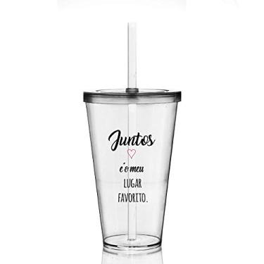 Imagem de Kit 2 Copos com Tampa e Canudo - Lugar Favorito - Para Dia dos Namorados