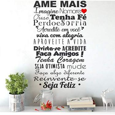 Imagem de Adesivo De Parede Frase Ame Mais Amigos 90x 50cm