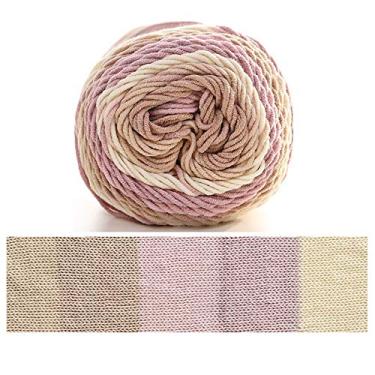 Imagem de Cicilin 4 peças de fio de crochê de 100 g, fio de mistura de algodão confortável, fio de tricô multicolorido, fio de tricô à mão, fio de crochê (cor 17)