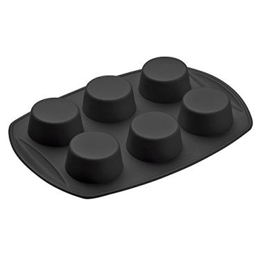 Imagem de Forma Lisa para Cupcakes Preta em Silicone - 30x21 cm