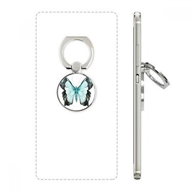 Imagem de Suporte de anel de telefone borboleta com asas azuis com suporte de laço ajustável