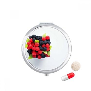 Imagem de Estojo de comprimidos com foto de frutas vermelhas temperadas para fotos, bolso para remédios