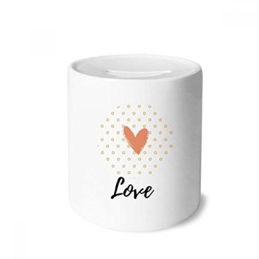 Imagem de DIYthinker Caixa de dinheiro em forma de coração com arte abstrata porta-moedas de cerâmica para presente de cofrinho