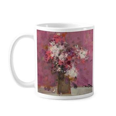 Imagem de Caneca de cerâmica para pintura a óleo XJJ de flores rosa xícara de porcelana café louça