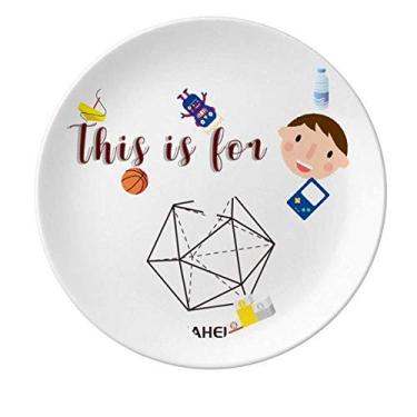 Imagem de Icosahedral Matemática Geométrico Prato de Porcelana Jantar Prato Redondo Masculino