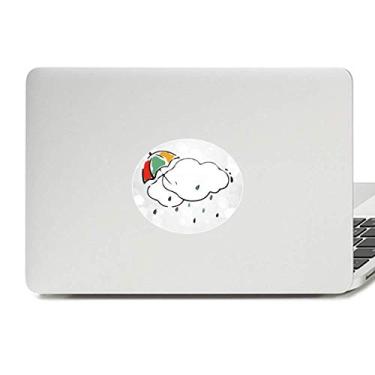 Imagem de Adesivo de notebook com estampa de nuvem de guarda-chuva com estampa de vinil e emblema de laptop