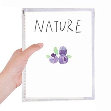 Imagem de Caderno de pintura de planta de mirtilo com folhas soltas e diário recarregável