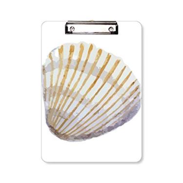Imagem de Yellow Scallop Marine Life Ilustration Prancheta pasta, bloco de escrita A4