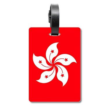 Imagem de Etiqueta de mala com bandeira regional de Hong Kong da China, cartão de bagagem, etiqueta para pendurar no bolso