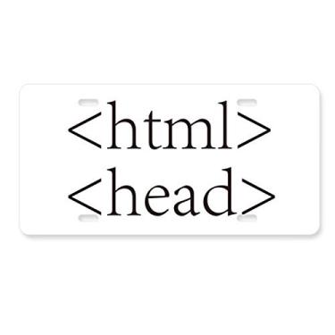 Imagem de DIYthinker Placa de licença HTML Programmer Program Statement Decoração de aço inoxidável para automóvel
