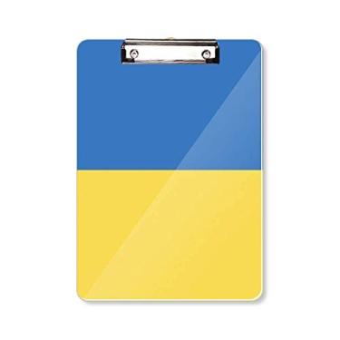 Imagem de Placa de suporte com a bandeira nacional da Ucrânia da Europa, país de prancheta para escrever A4